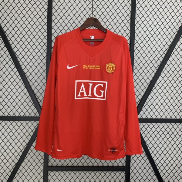 Camisa Retrô I Manchester United 2007/2008 Manga Longa